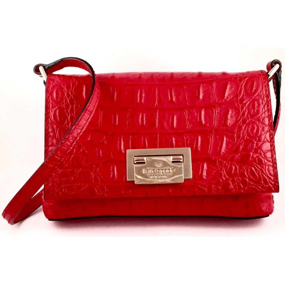 Kate Spade Designer Rialto Place Sally Red Fireegnrd 610 Crossbody Bag purse Han